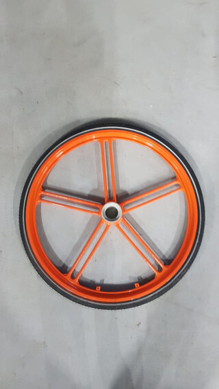 Ca. 54x Voorwiel fiets 22″, Oranje + zwart